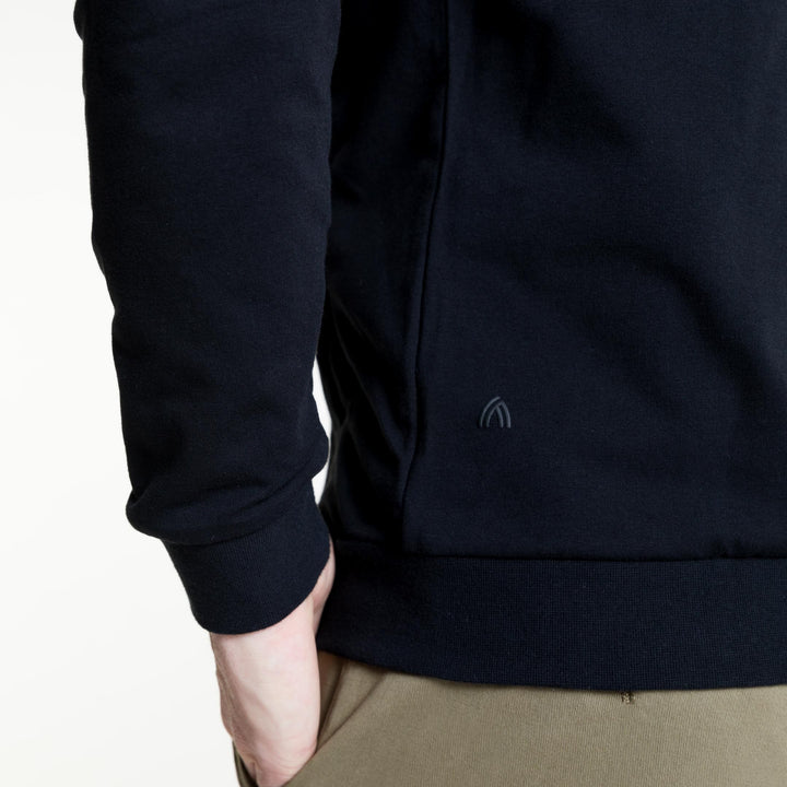 Ash & Erie Black French Terry Full-Zip Hoodie for Short Men   Roam Hoodie