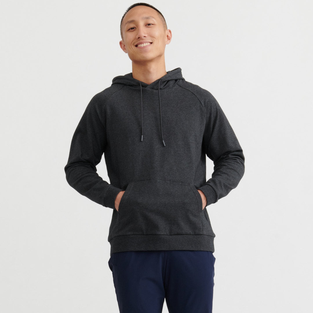 Ash & Erie Charcoal French Terry Pullover Hoodie for Short Men   Roam Hoodie