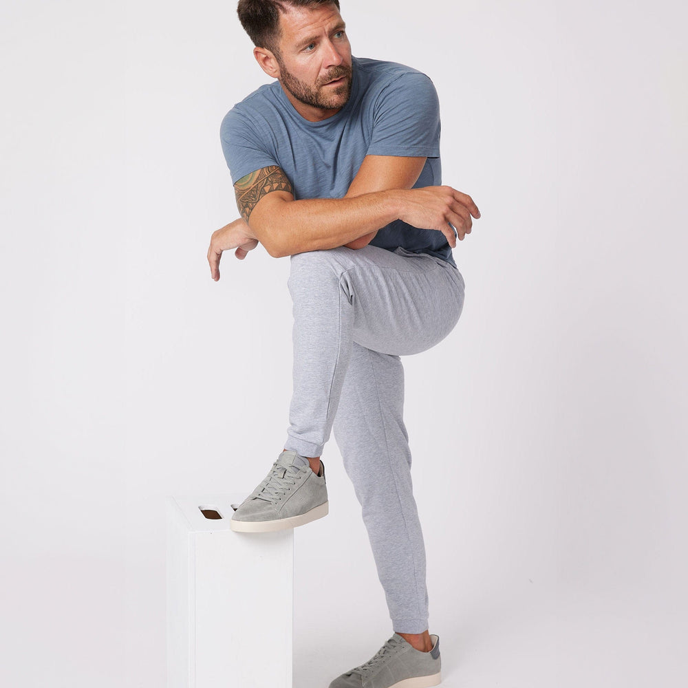 Ash & Erie Light Grey French Terry Jogger for Short Men   Roam Jogger