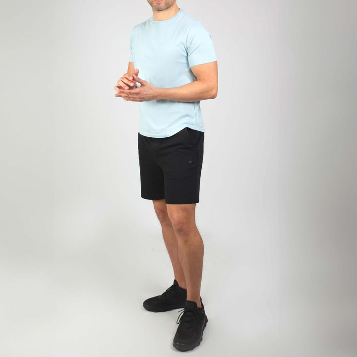 Ash & Erie Black French Terry Short for Short Men   Roam Short