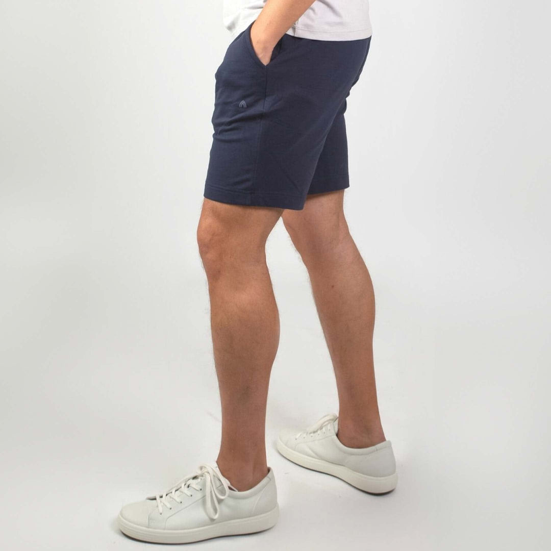 Ash & Erie Navy French Terry Short for Short Men   Roam Short