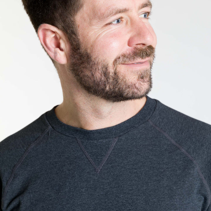 Ash & Erie Charcoal French Terry Sweatshirt for Short Men   Roam Sweatshirt