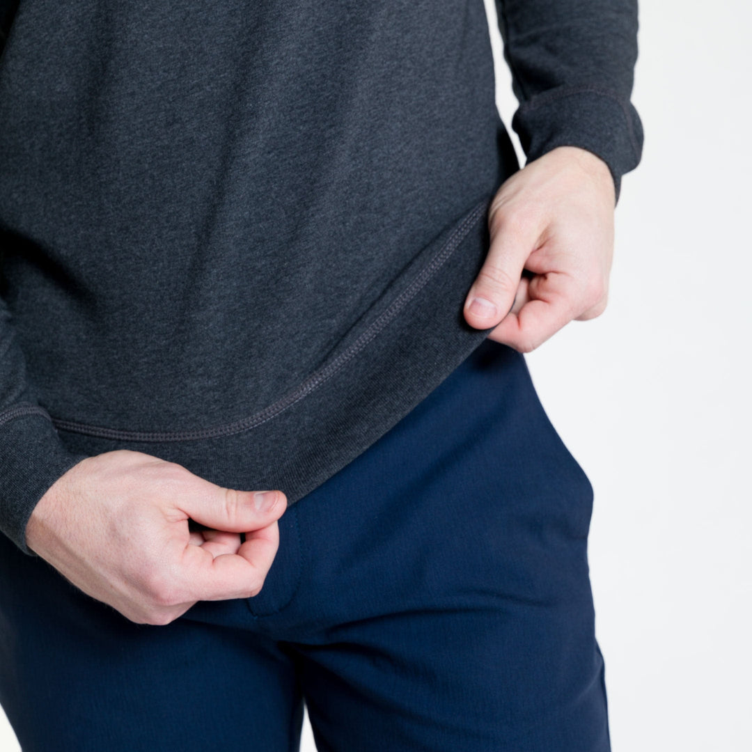 Ash & Erie Charcoal French Terry Sweatshirt for Short Men   Roam Sweatshirt