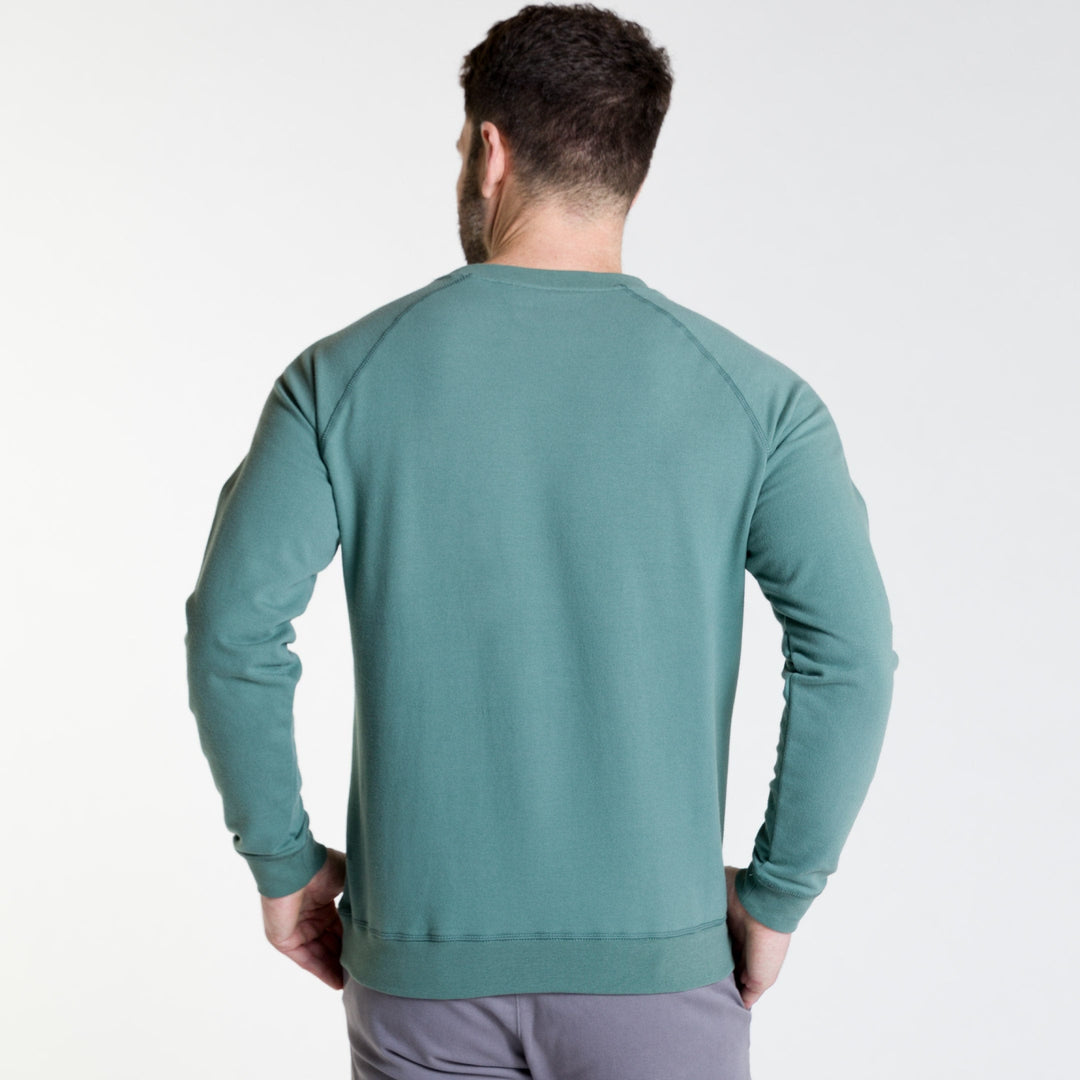 Ash & Erie Dark Sage French Terry Sweatshirt for Short Men   Roam Sweatshirt