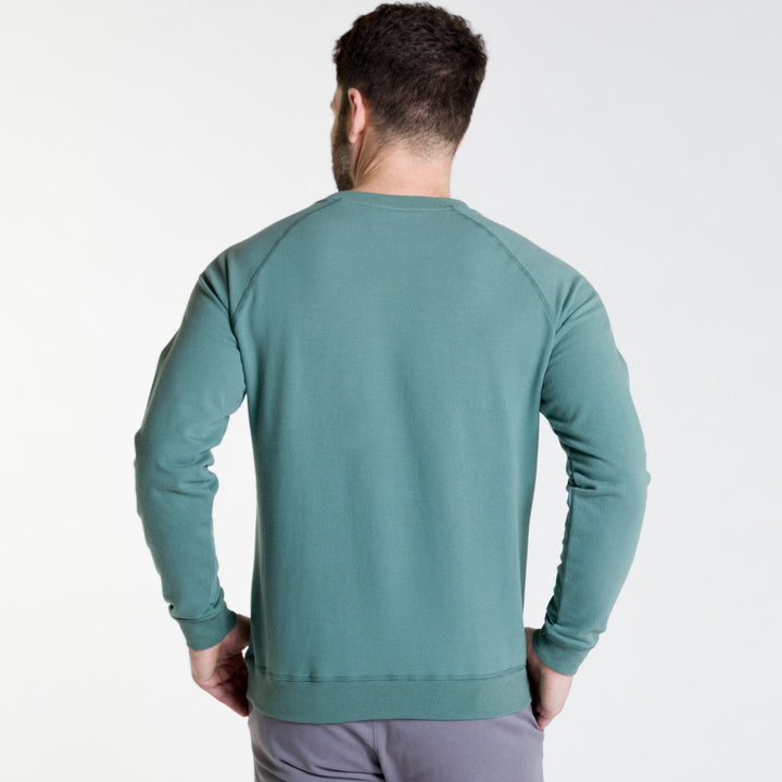 Ash & Erie Dark Sage French Terry Sweatshirt for Short Men   Roam Sweatshirt