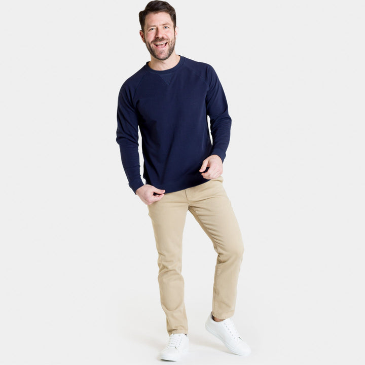 Ash & Erie Navy French Terry Sweatshirt for Short Men   Roam Sweatshirt