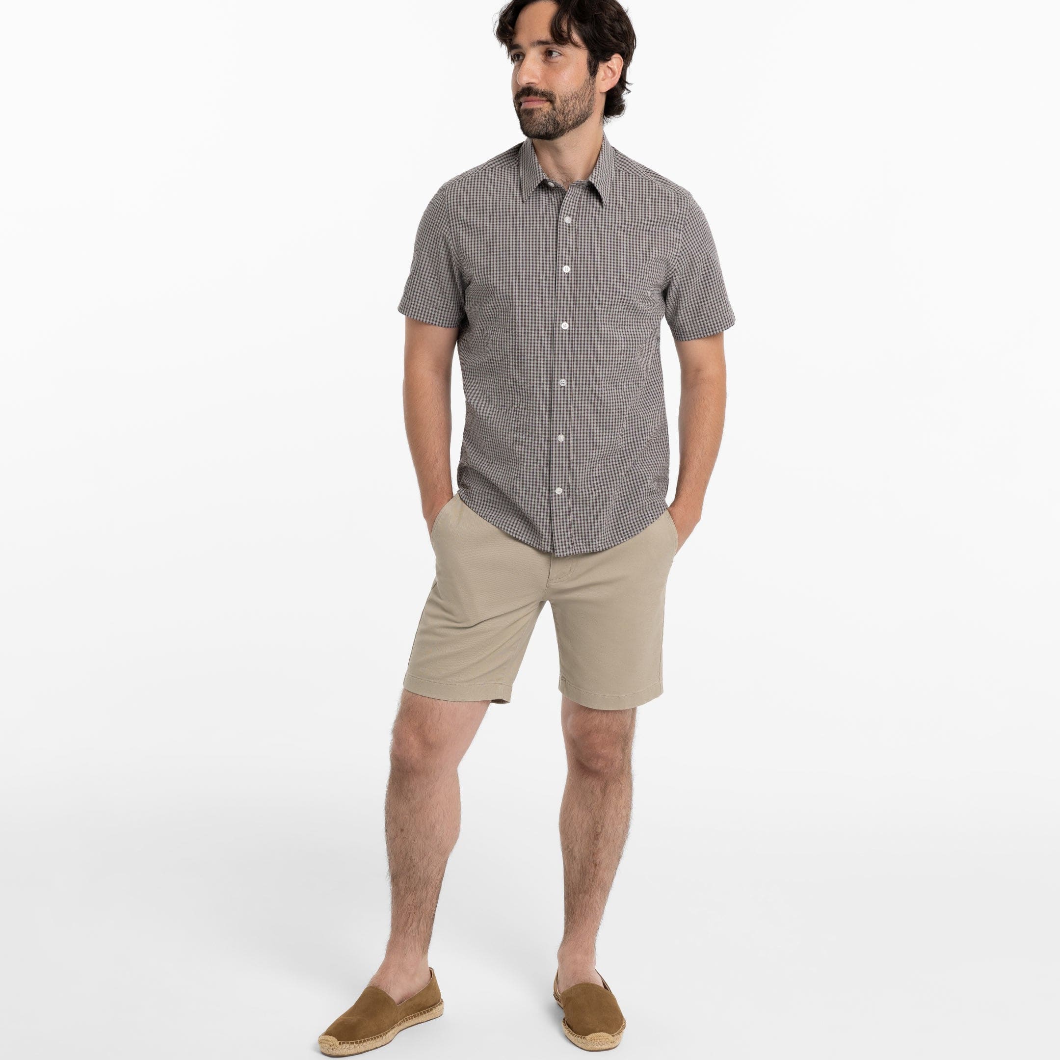 Ash & Erie Ashford Plaid Seersucker Short Sleeve Shirt for Short Men   Short Sleeve Everyday Shirts