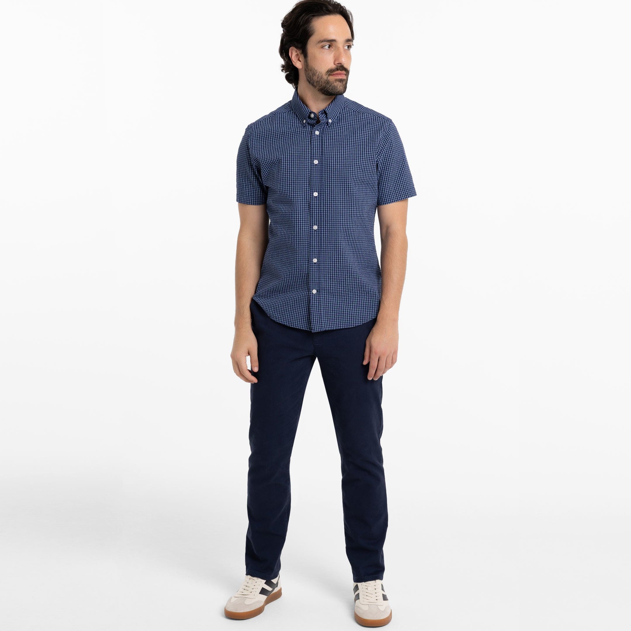 Ash & Erie Cape Plaid Seersucker Short Sleeve Shirt for Short Men   Short Sleeve Everyday Shirts