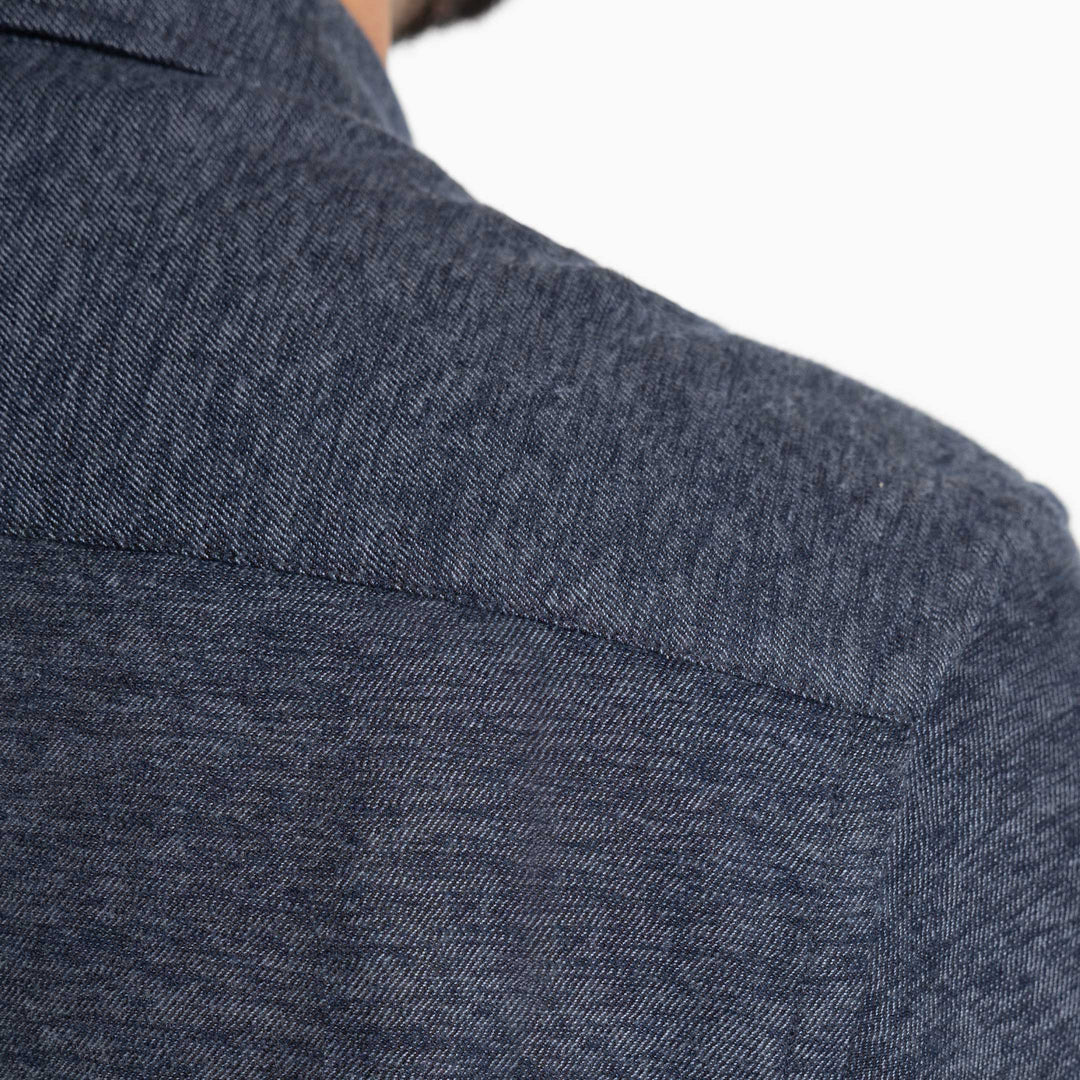 Ash & Erie Heather Indigo Brushed Short Sleeve Shirt for Short Men   Short Sleeve Everyday Shirts