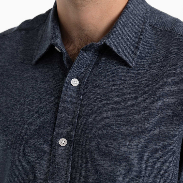 Ash & Erie Heather Indigo Brushed Short Sleeve Shirt for Short Men   Short Sleeve Everyday Shirts