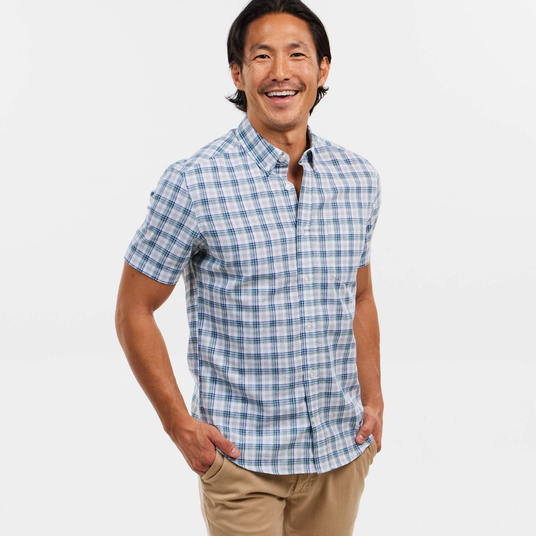 Ash & Erie Riverfront Linen Everyday Short Sleeve Shirt for Short Men   Short Sleeve Everyday Shirts