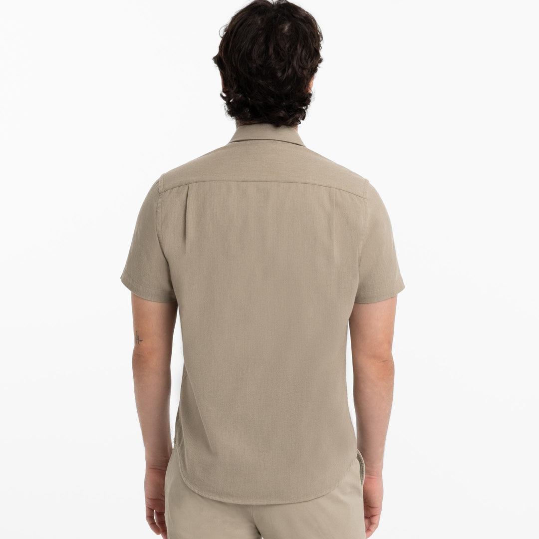 Ash & Erie Heather Sand Brushed Short Sleeve Shirt for Short Men   Short Sleeve Everyday Shirts