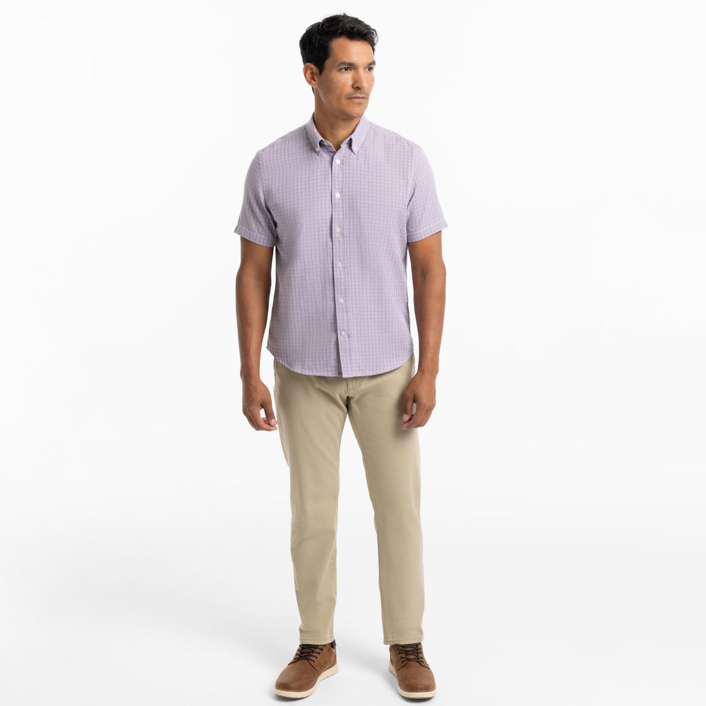 Ash & Erie Thistle Tattersall Wrinkle Free Short Sleeve Shirt for Short Men   Short Sleeve Everyday Shirts