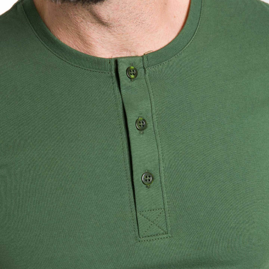 Ash & Erie Bright Green Short Sleeve Pima Cotton Henley for Short Men   Short Sleeve Henley