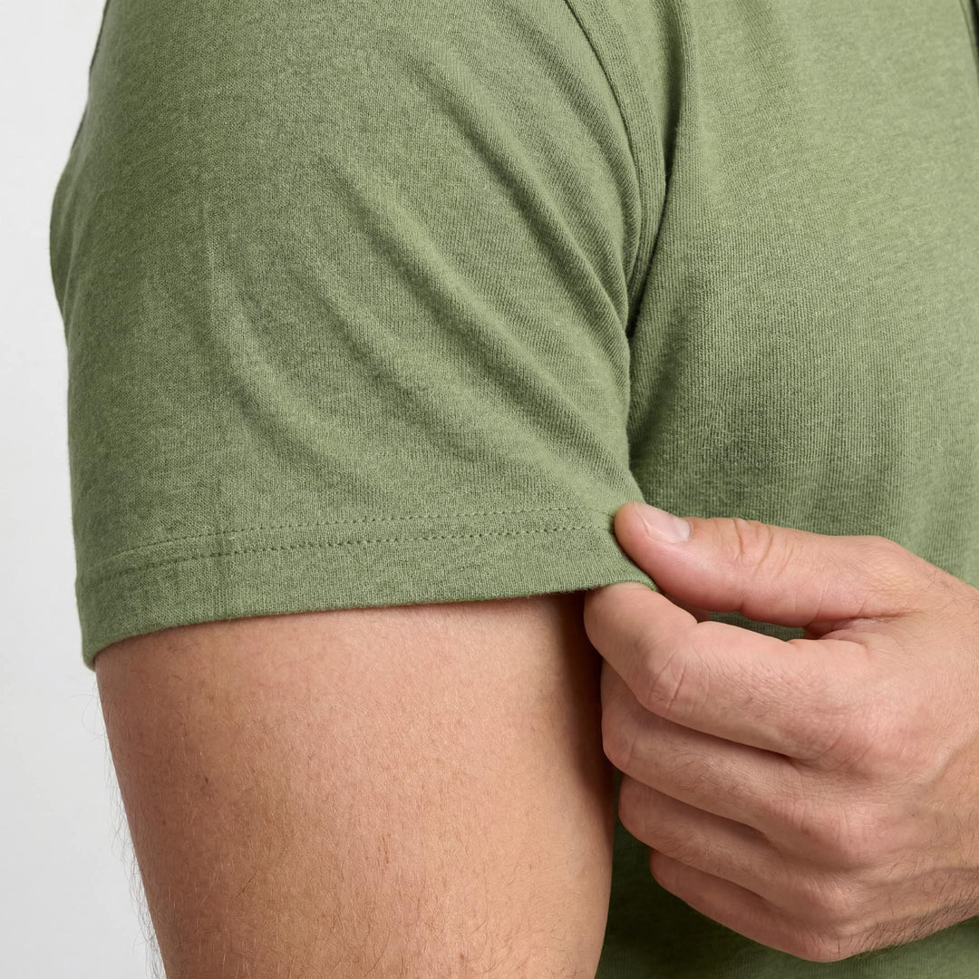 Ash & Erie Melange Green Short Sleeve Henley for Short Men   Short Sleeve Henley