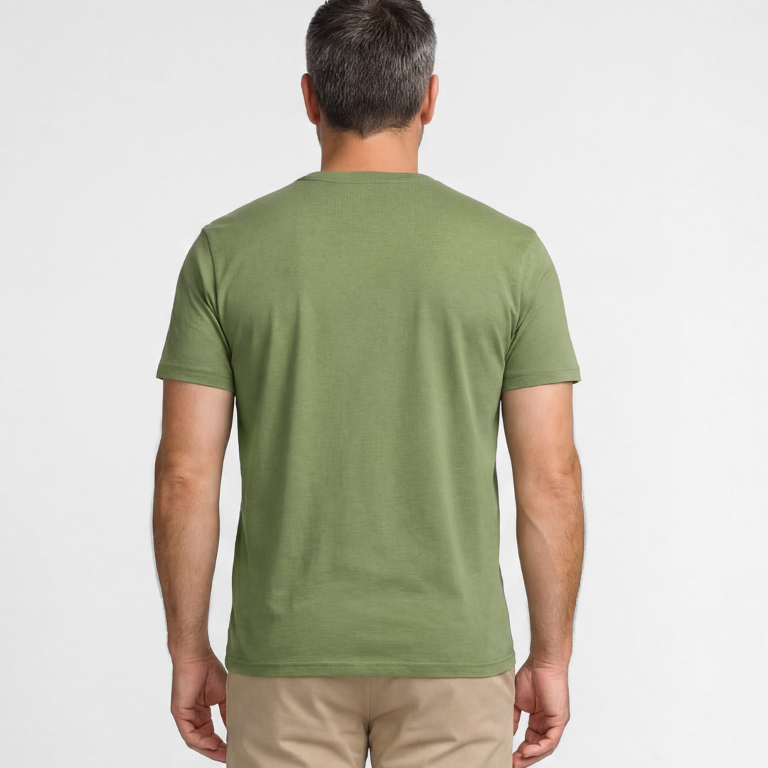 Ash & Erie Melange Green Short Sleeve Henley for Short Men   Short Sleeve Henley