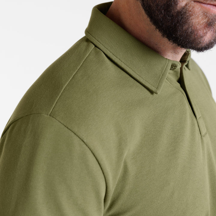 Ash & Erie Army Green Pique Polo Shirt for Short Men   Short Sleeve Polo Shirt