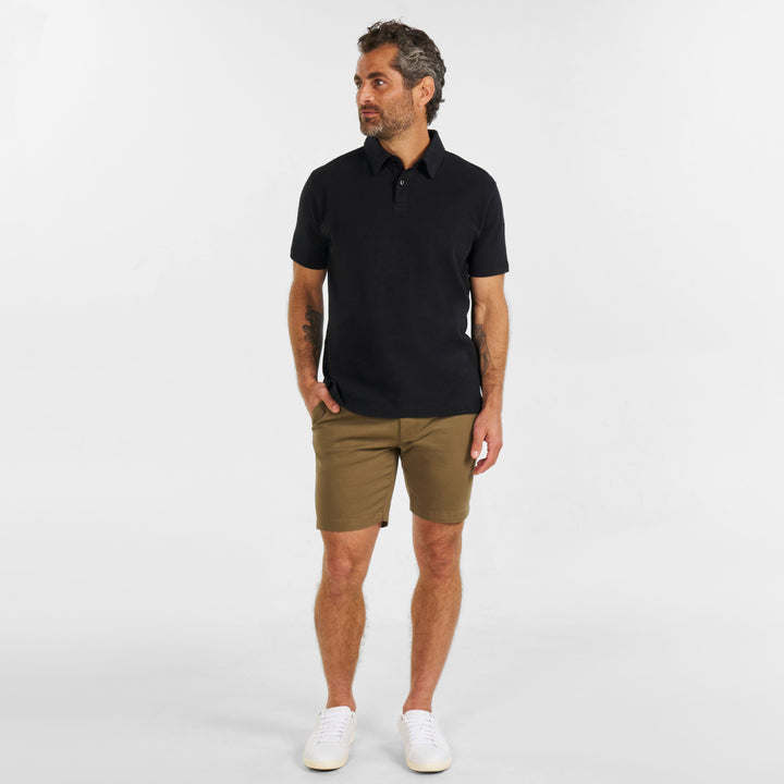 Ash & Erie Black Lightweight Polo Shirt for Short Men   Short Sleeve Polo Shirt