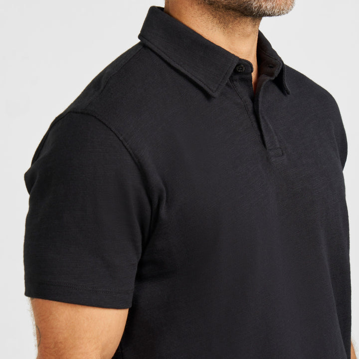 Ash & Erie Black Lightweight Polo Shirt for Short Men   Short Sleeve Polo Shirt