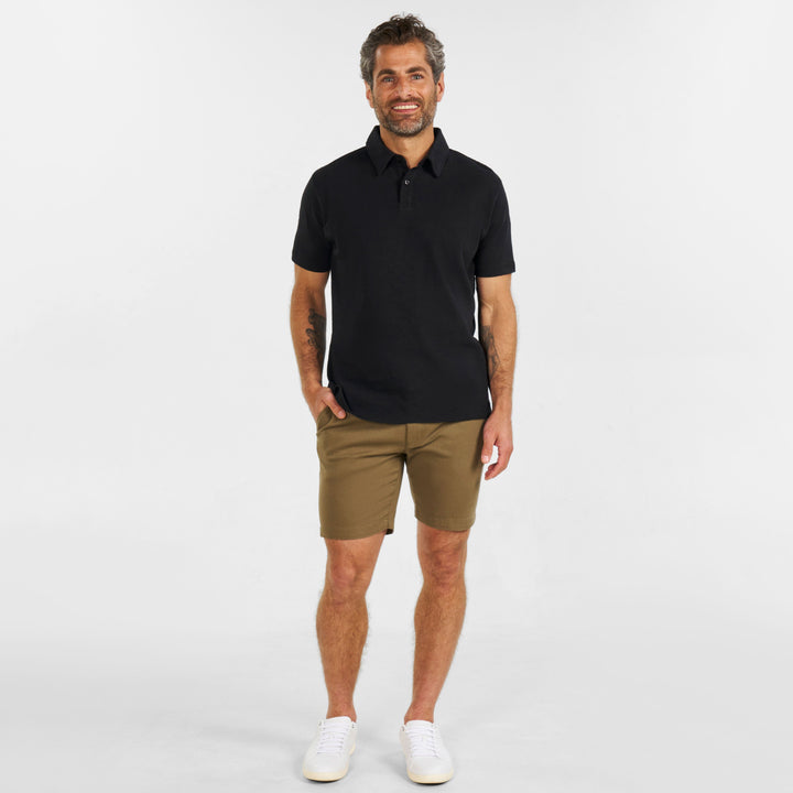 Ash & Erie Black Lightweight Polo Shirt for Short Men   Short Sleeve Polo Shirt