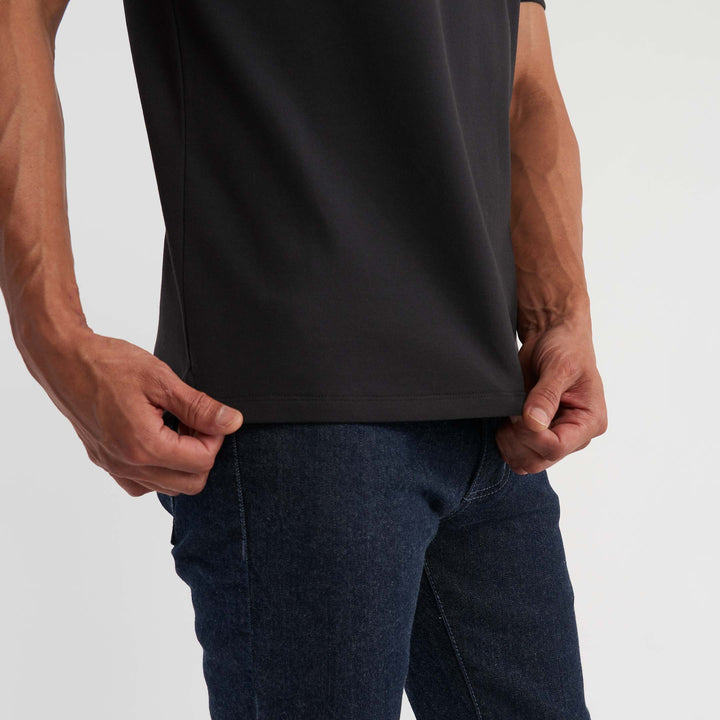 Ash & Erie Black Pique Polo Shirt for Short Men   Short Sleeve Polo Shirt