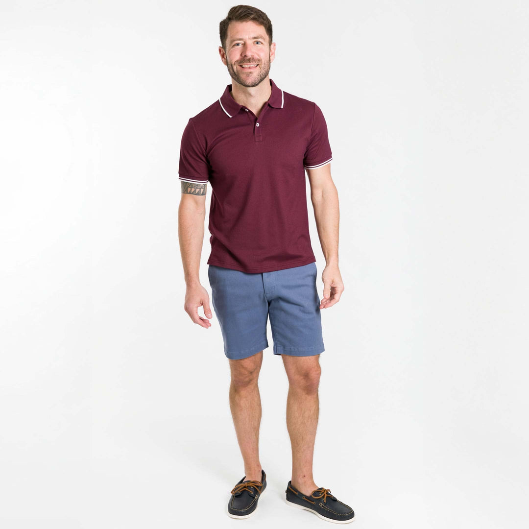 Ash & Erie Burgundy Micro Pique Polo Shirt for Short Men   Short Sleeve Polo Shirt