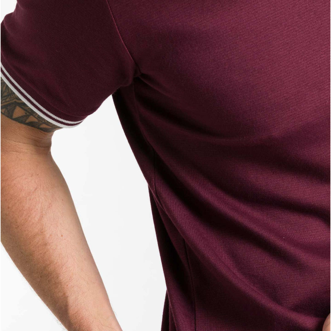 Ash & Erie Burgundy Micro Pique Polo Shirt for Short Men   Short Sleeve Polo Shirt