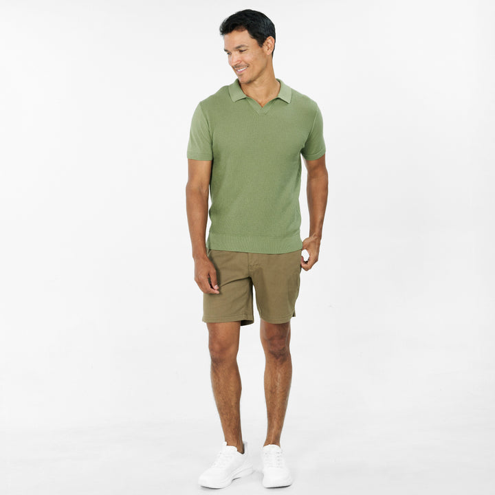 Ash & Erie Green Knit Polo Shirt for Short Men   Short Sleeve Polo Shirt