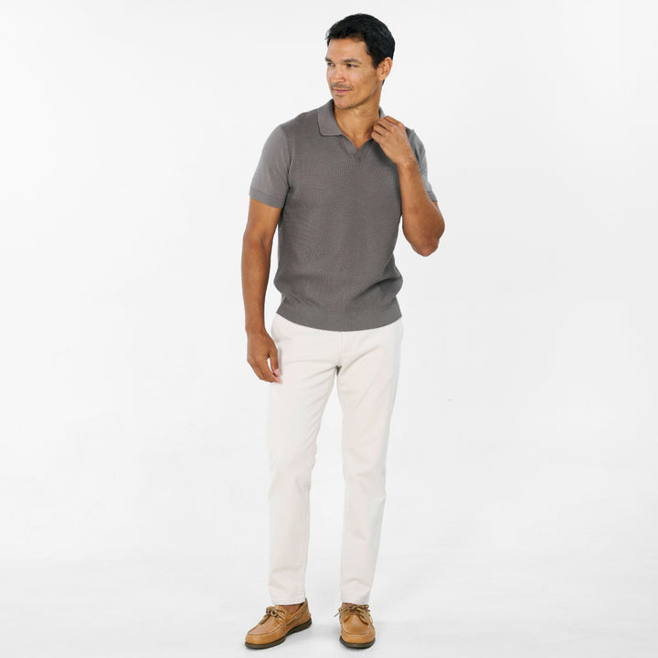 Ash & Erie Grey Knit Polo Shirt for Short Men   Short Sleeve Polo Shirt