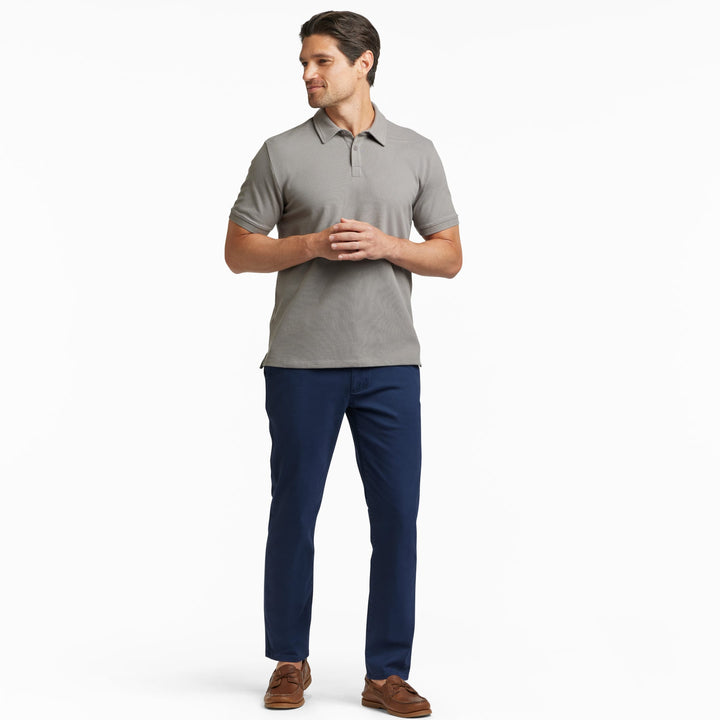 Ash & Erie Grey Pique Polo Shirt for Short Men   Short Sleeve Polo Shirt