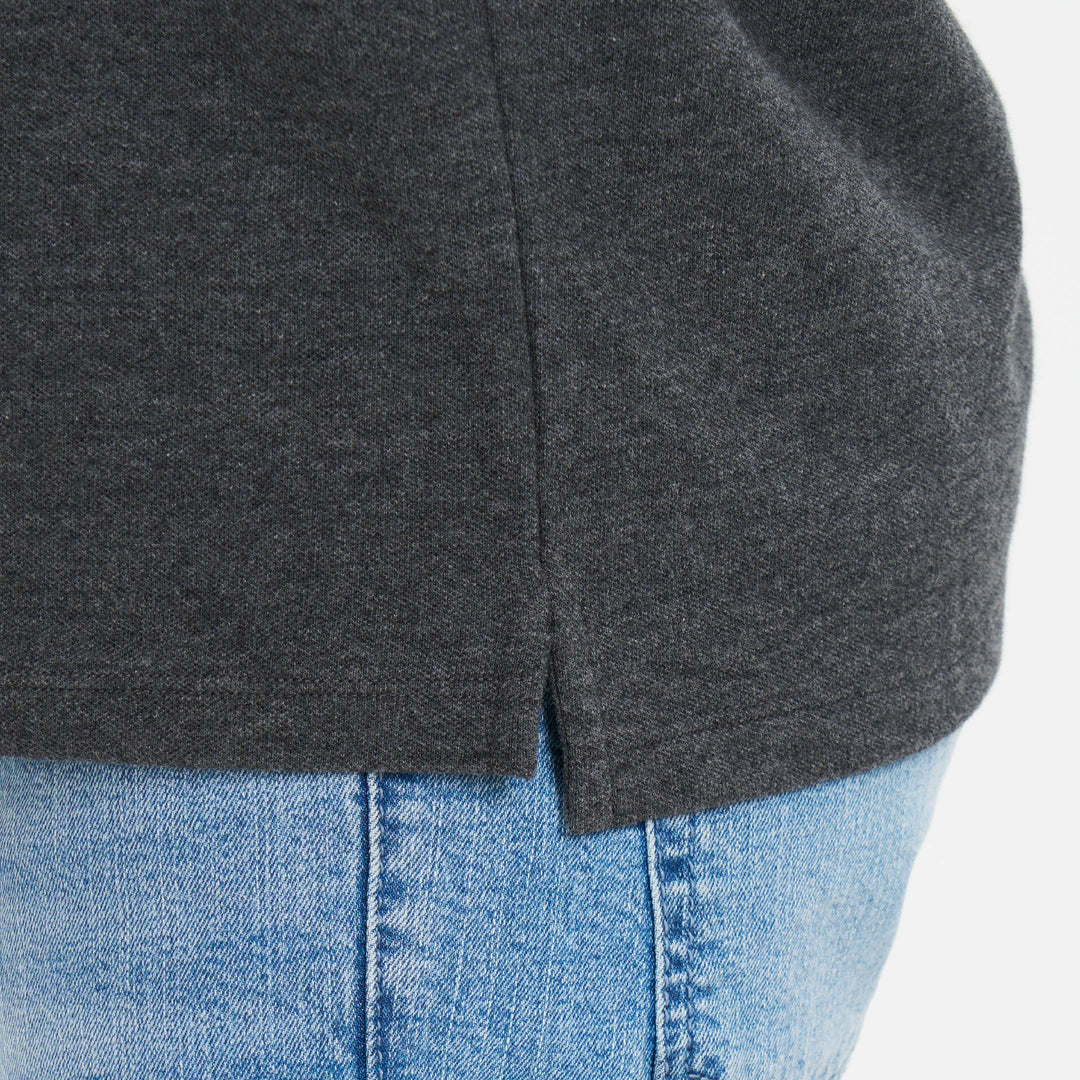 Ash & Erie Grey Pique Polo Shirt for Short Men   Short Sleeve Polo Shirt