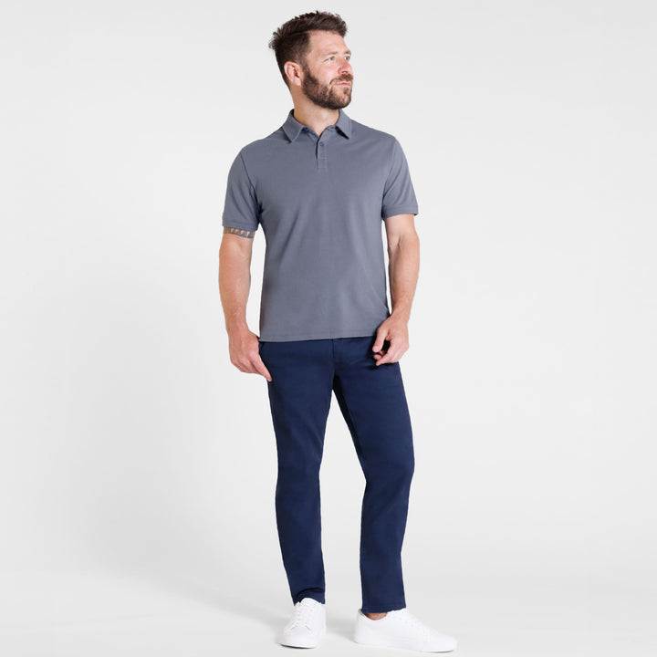 Ash & Erie Steel Pique Polo Shirt for Short Men   Short Sleeve Polo Shirt