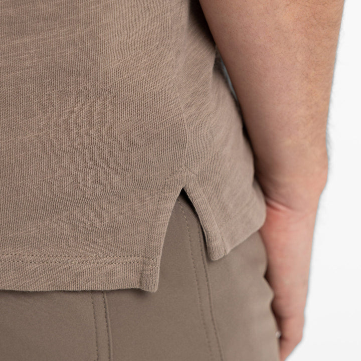 Ash & Erie Walnut Textured Polo Shirt for Short Men   Short Sleeve Polo Shirt