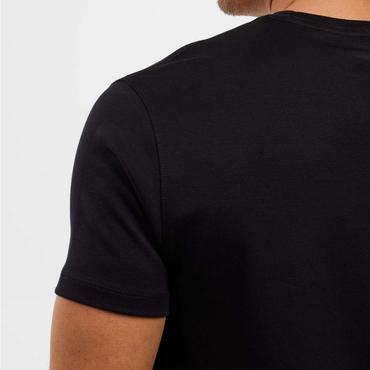 Ash & Erie Black Pima Cotton Crew Neck T-Shirt for Short Men   Short Sleeve Premium Tee