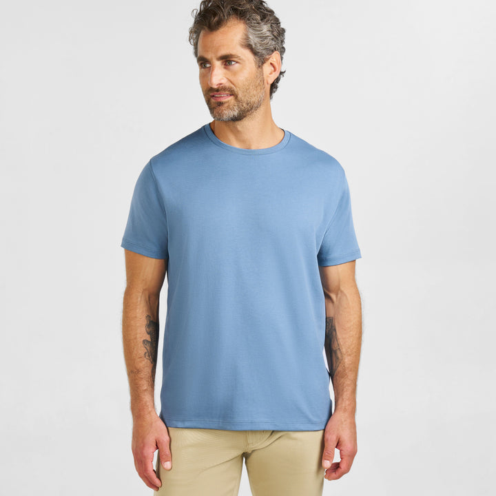 Ash & Erie Bluecrest Luxury Soft Touch Crew Neck T-Shirt for Short Men   Short Sleeve Premium Tee