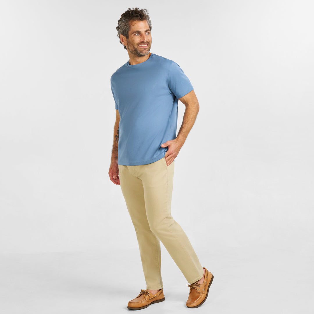 Ash & Erie Bluecrest Luxury Soft Touch Crew Neck T-Shirt for Short Men   Short Sleeve Premium Tee