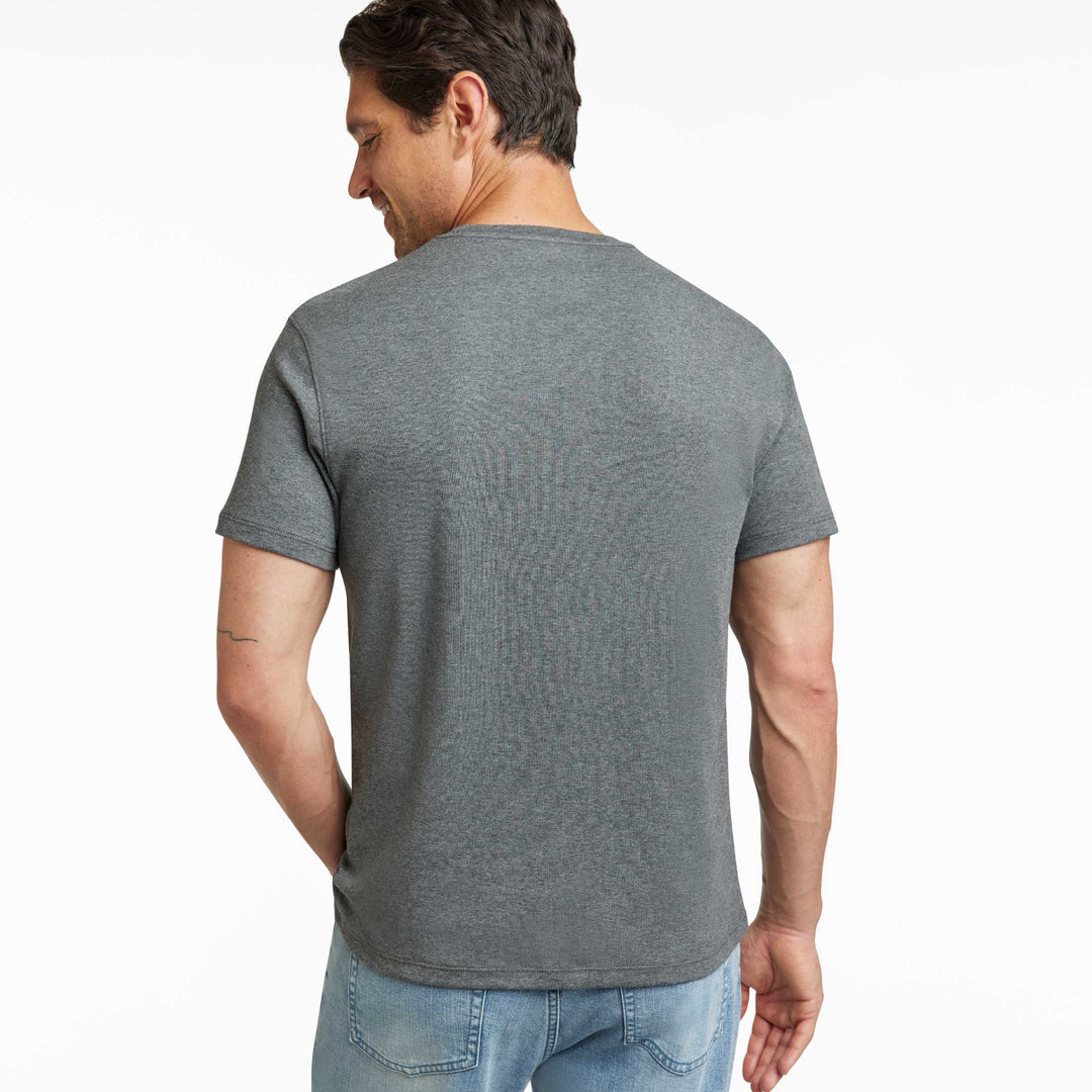 Ash & Erie Heather Charcoal Luxury Soft Touch Crew Neck T-Shirt for Short Men   Short Sleeve Premium Tee