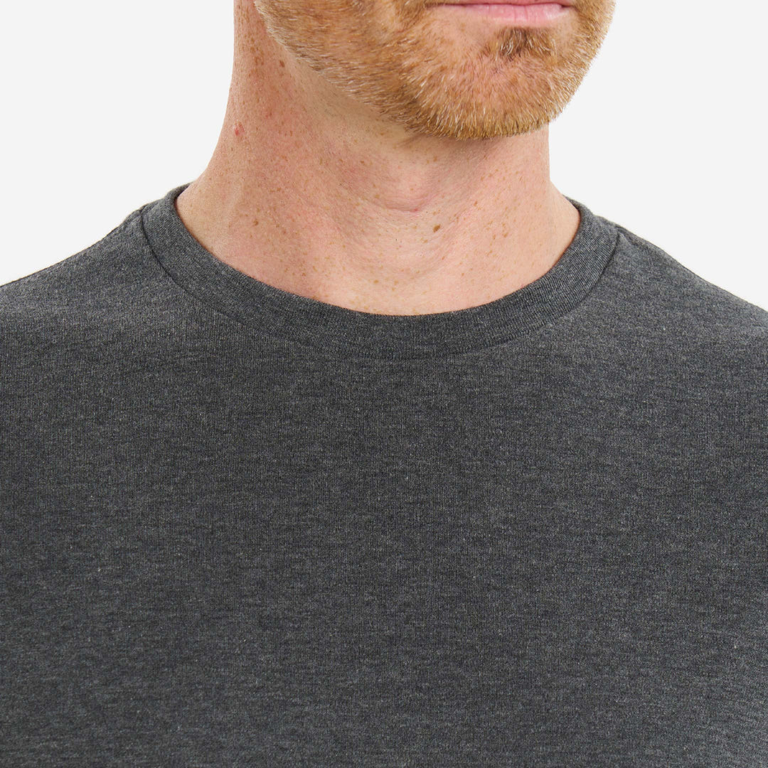 Ash & Erie Heather Charcoal Luxury Soft Touch Crew Neck T-Shirt for Short Men   Short Sleeve Premium Tee