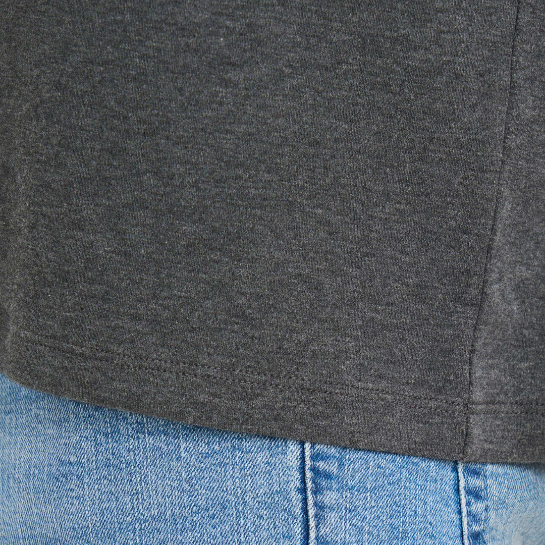 Ash & Erie Heather Charcoal Luxury Soft Touch Crew Neck T-Shirt for Short Men   Short Sleeve Premium Tee