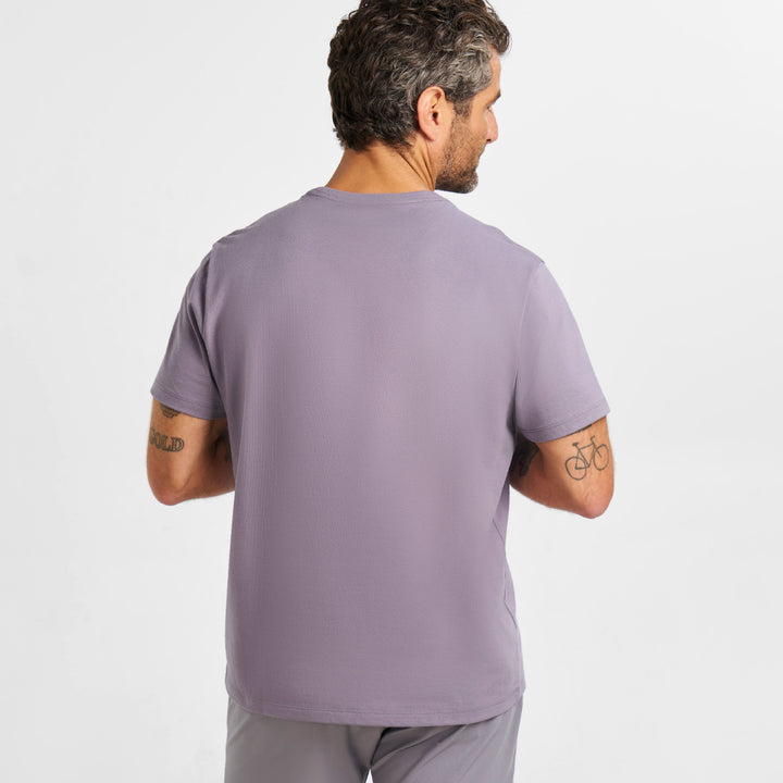 Ash & Erie Lavender Pima Cotton Crew Neck T-Shirt for Short Men   Short Sleeve Premium Tee