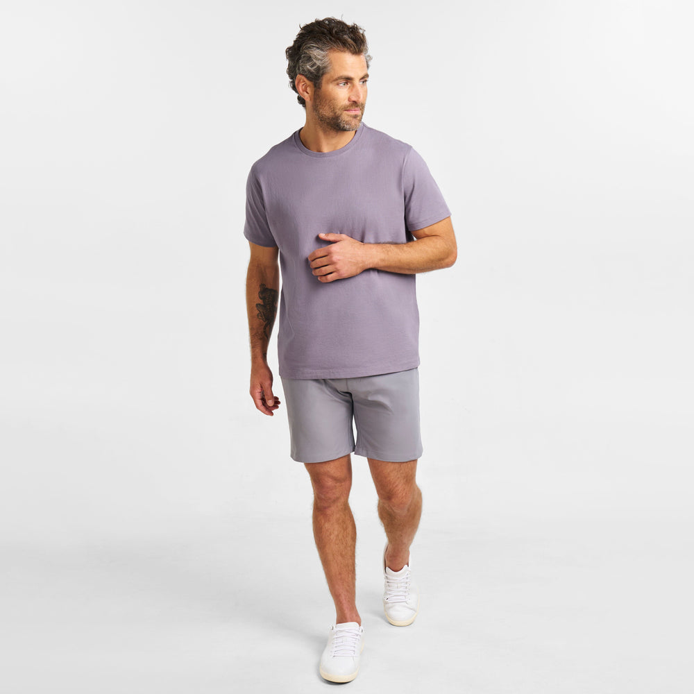Ash & Erie Lavender Pima Cotton Crew Neck T-Shirt for Short Men   Short Sleeve Premium Tee