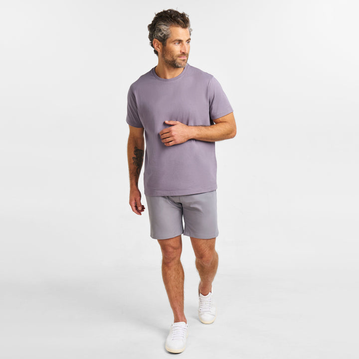 Ash & Erie Lavender Pima Cotton Crew Neck T-Shirt for Short Men   Short Sleeve Premium Tee