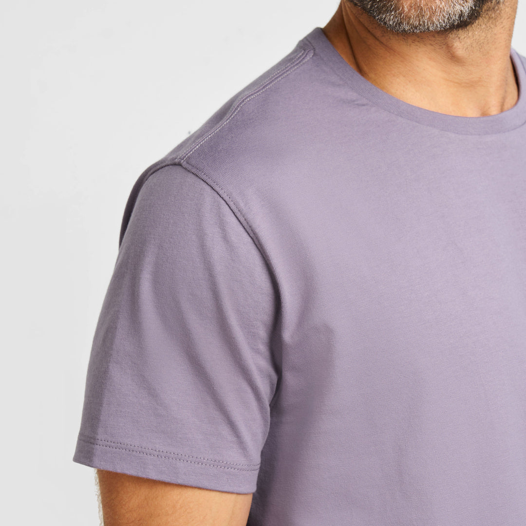 Ash & Erie Lavender Pima Cotton Crew Neck T-Shirt for Short Men   Short Sleeve Premium Tee