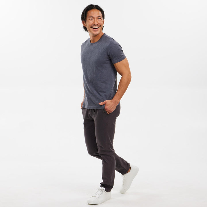 Ash & Erie Lightweight Washed Black Crew Neck T-Shirt for Short Men   Short Sleeve Premium Tee