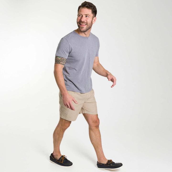 Ash & Erie Lightweight Washed Faded Purple Crew Neck T-Shirt for Short Men   Short Sleeve Premium Tee