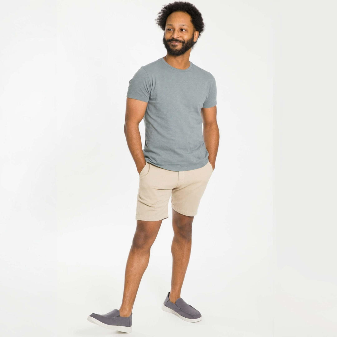 Ash & Erie Lightweight Washed Steel Crew Neck T-Shirt for Short Men   Short Sleeve Premium Tee