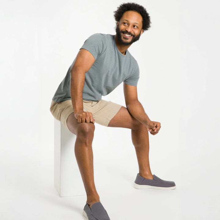 Ash & Erie Lightweight Washed Steel Crew Neck T-Shirt for Short Men   Short Sleeve Premium Tee