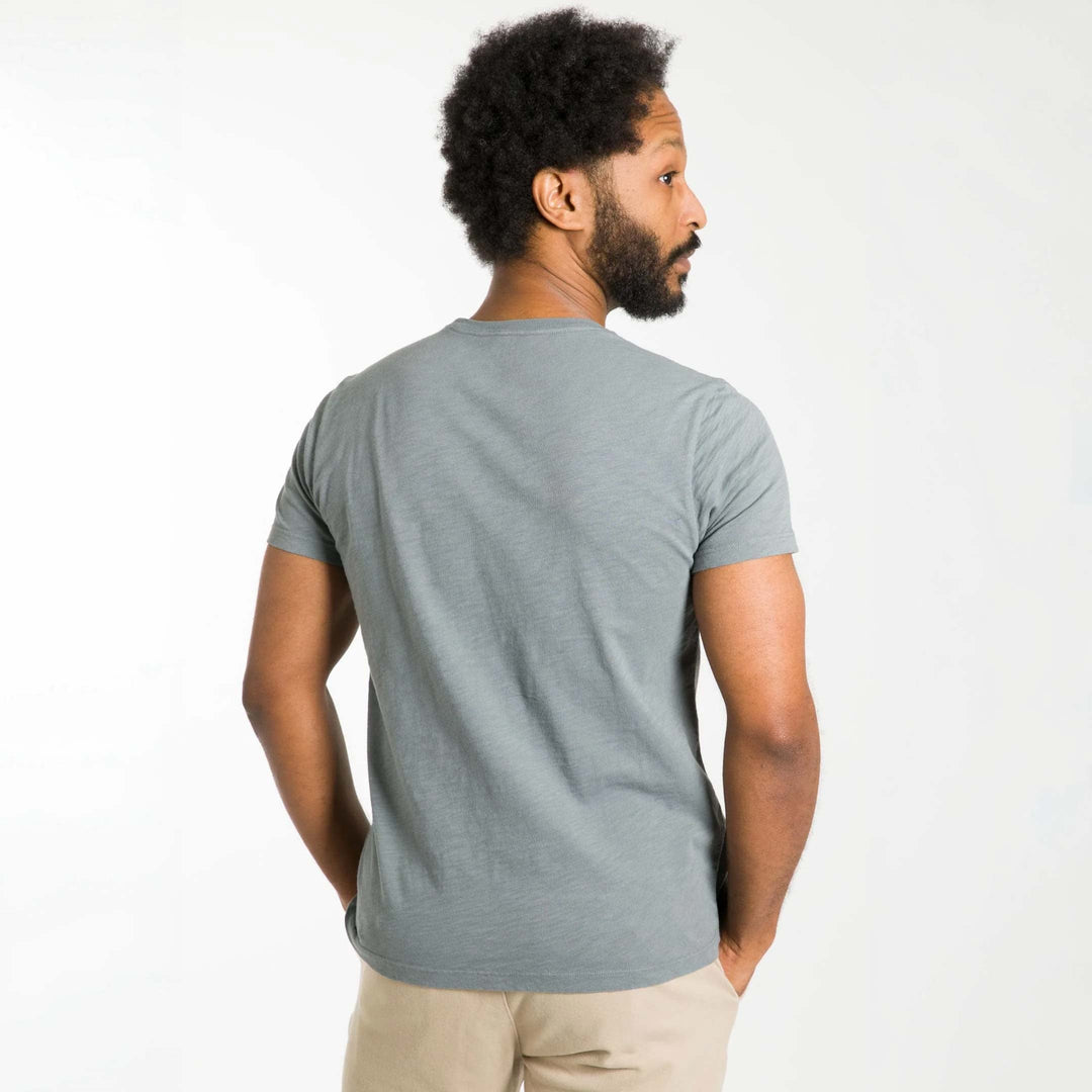 Ash & Erie Lightweight Washed Steel Crew Neck T-Shirt for Short Men   Short Sleeve Premium Tee
