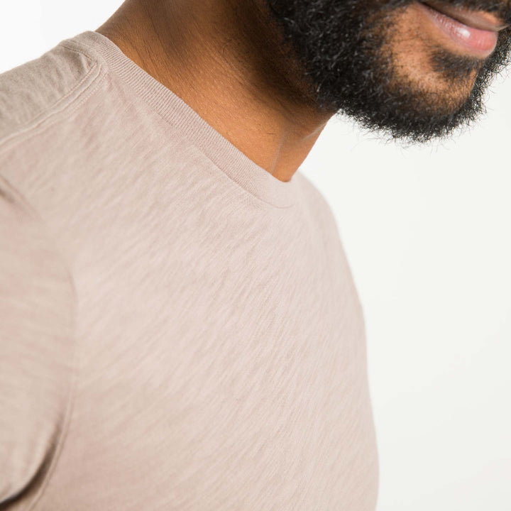 Ash & Erie Lightweight Washed Walnut Crew Neck T-Shirt for Short Men   Short Sleeve Premium Tee