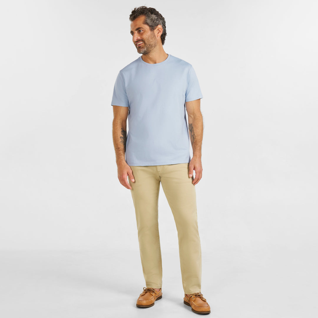 Ash & Erie Mist Pima Cotton Crew Neck T-Shirt for Short Men   Short Sleeve Premium Tee